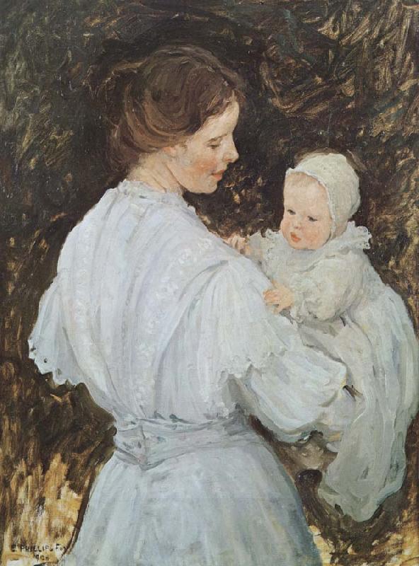 E.Phillips Fox Mother and child China oil painting art